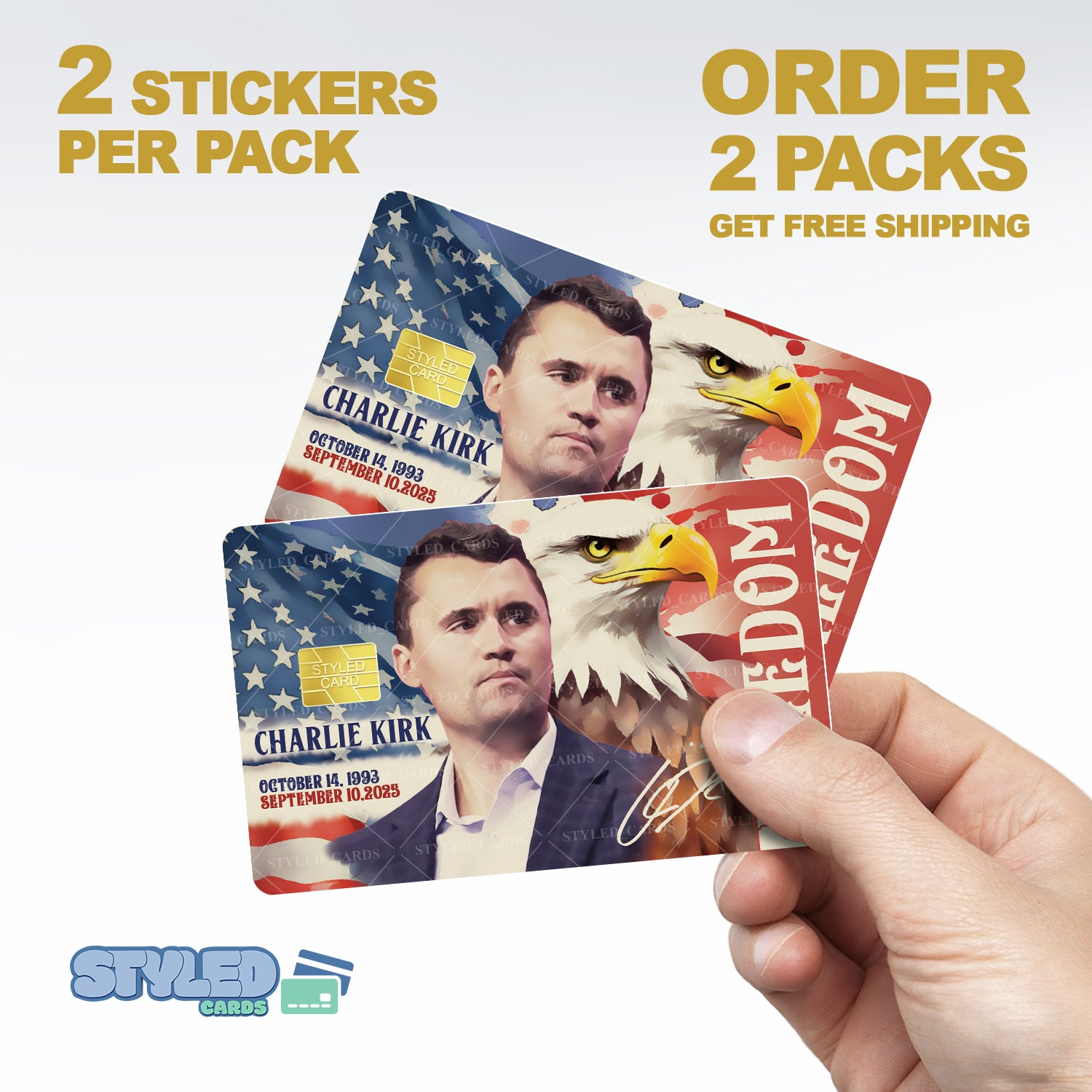 charle kirk debit card stickers - Styledcards