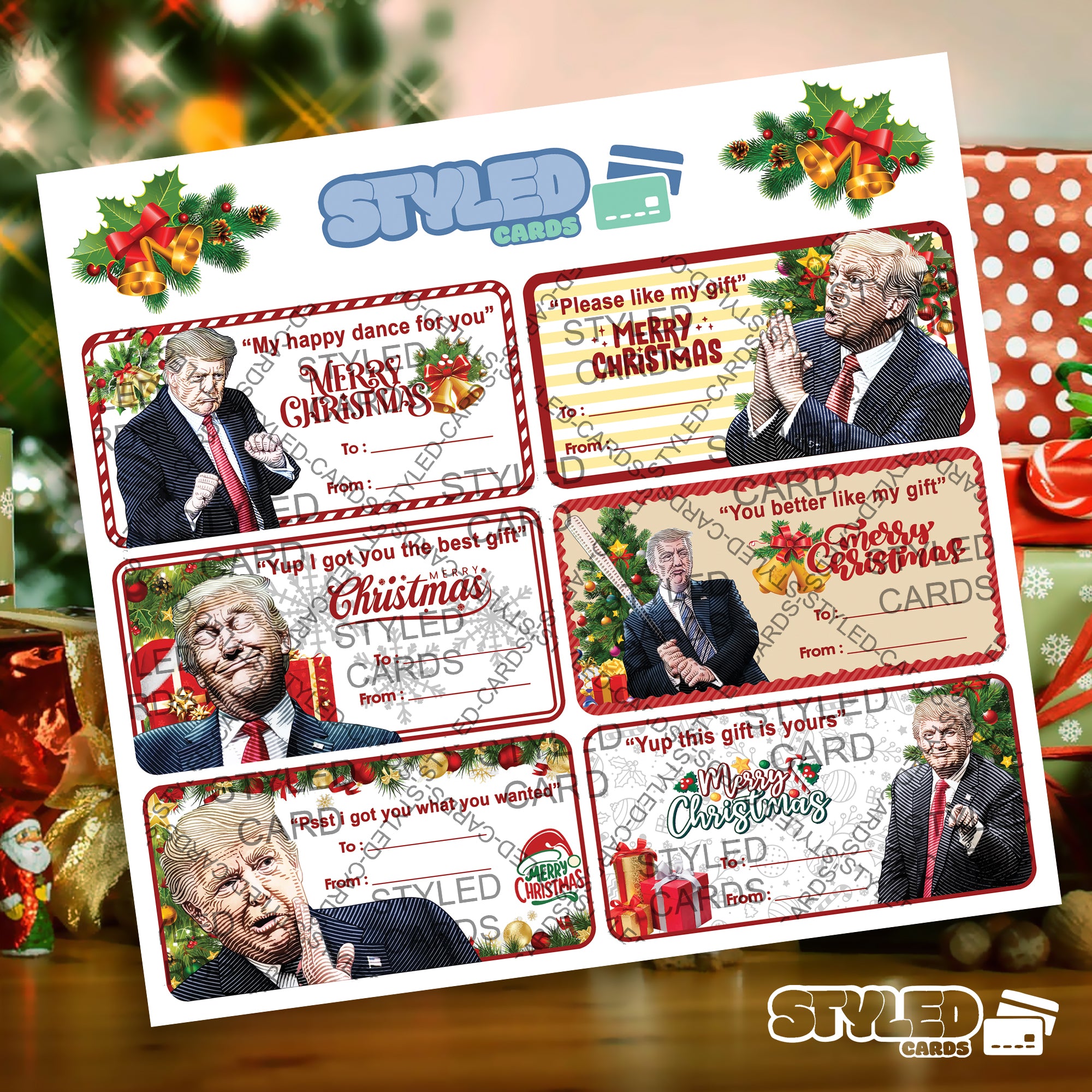 Trump christmas gift tags - Styledcards