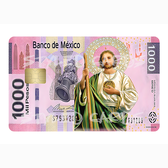 San judas 1000 billete debit card sticker - Styledcards