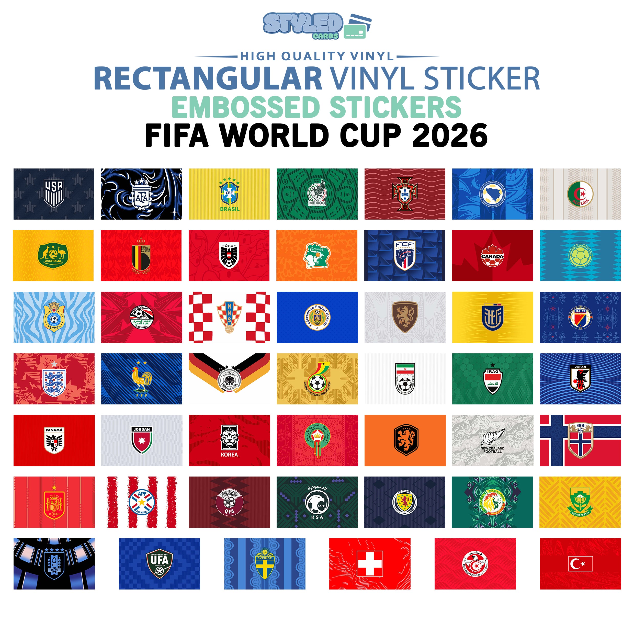 Soccer Card Vinyl Sticker Set (2 Pack) | Premium Rectangular Vinyl Decals