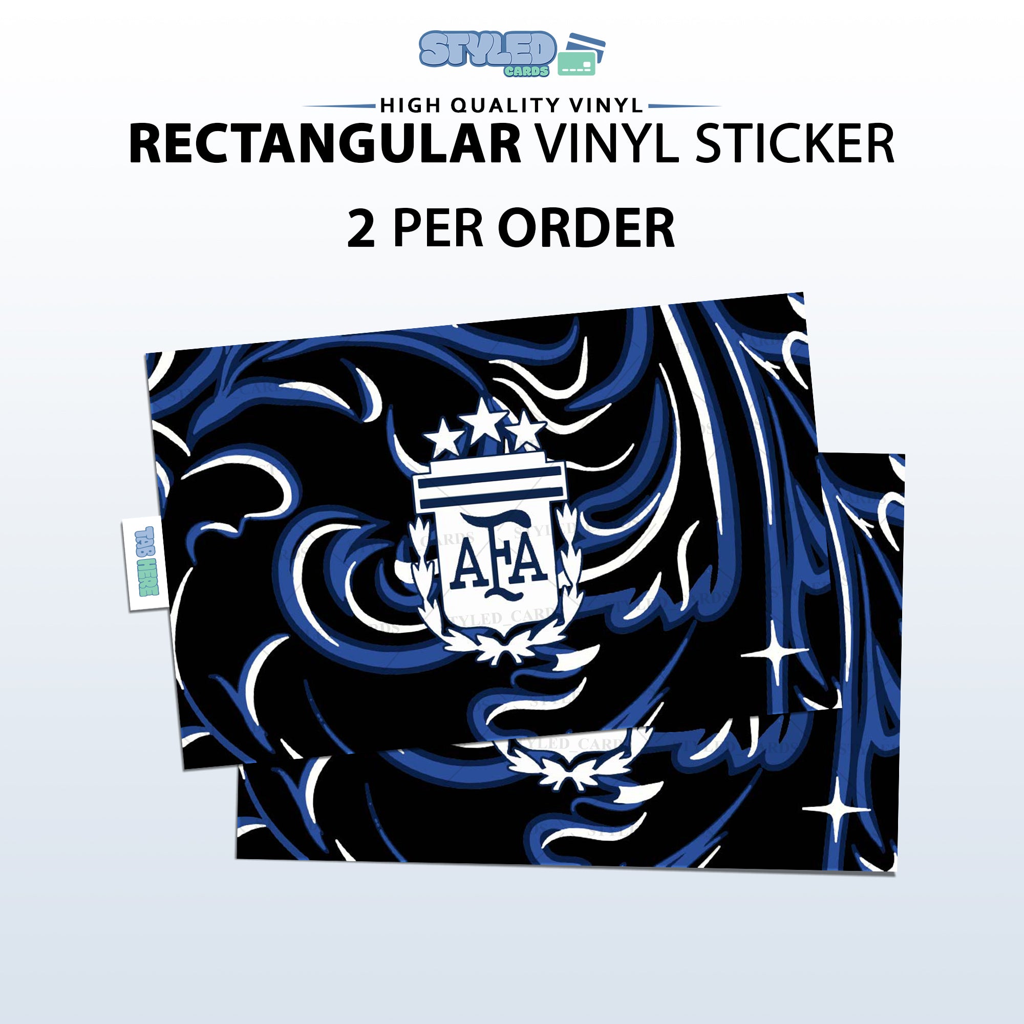 Soccer Card Vinyl Sticker Set (2 Pack) | Premium Rectangular Vinyl Decals