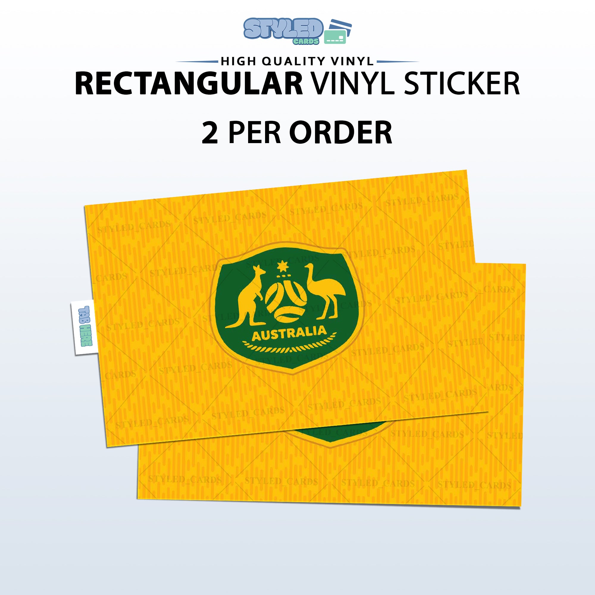 Soccer Card Vinyl Sticker Set (2 Pack) | Premium Rectangular Vinyl Decals - Styledcards