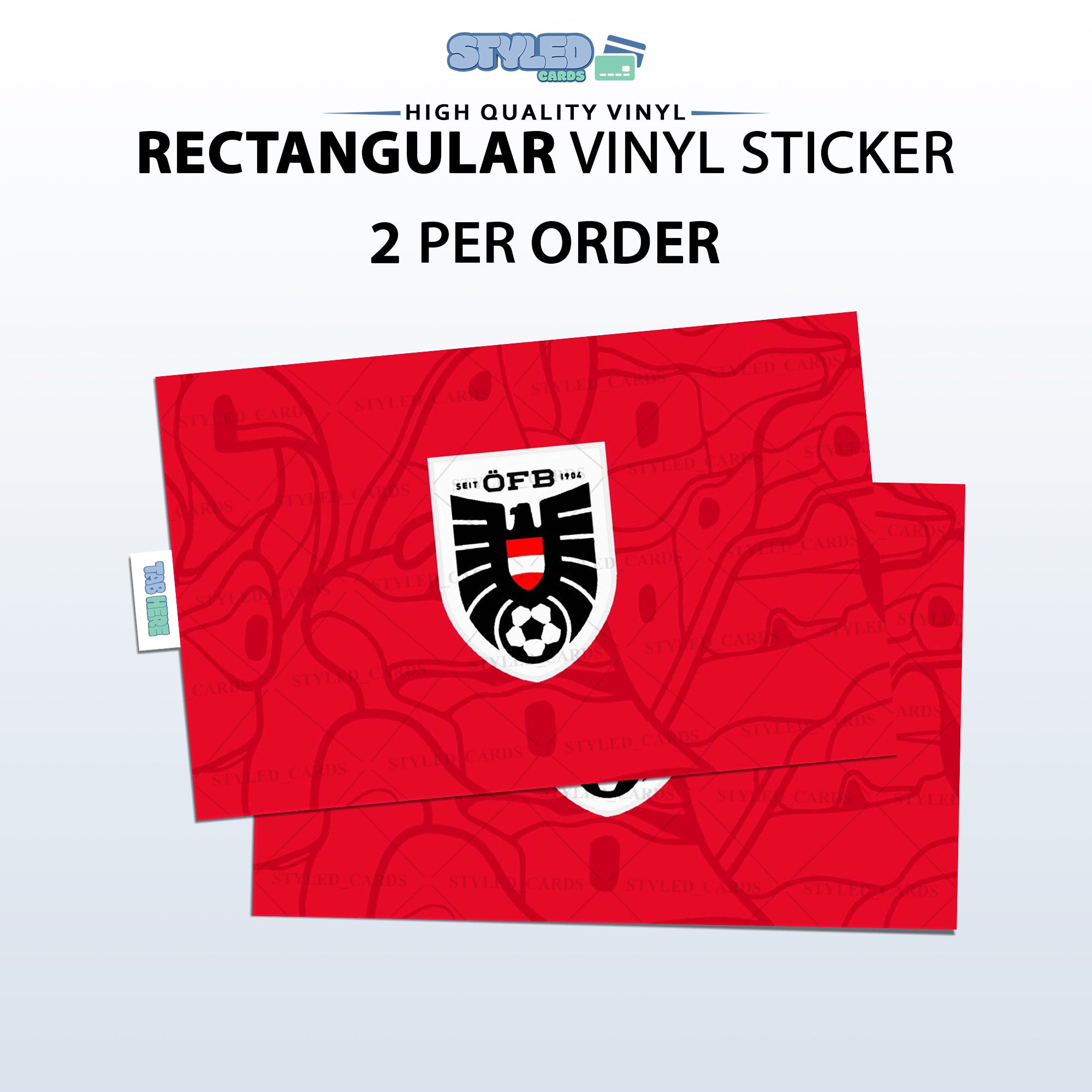 Soccer Card Vinyl Sticker Set (2 Pack) | Premium Rectangular Vinyl Decals - Styledcards