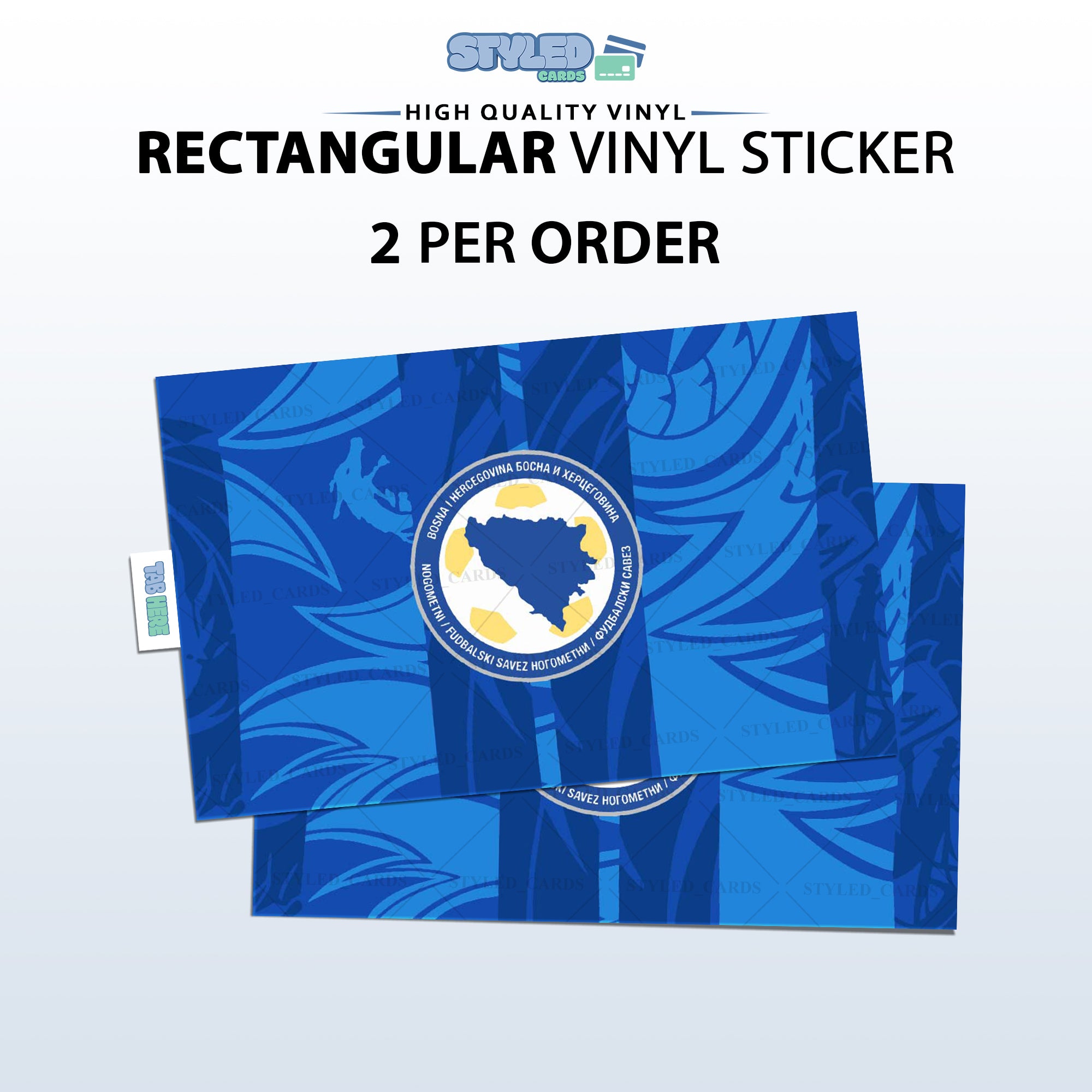 Soccer Card Vinyl Sticker Set (2 Pack) | Premium Rectangular Vinyl Decals - Styledcards