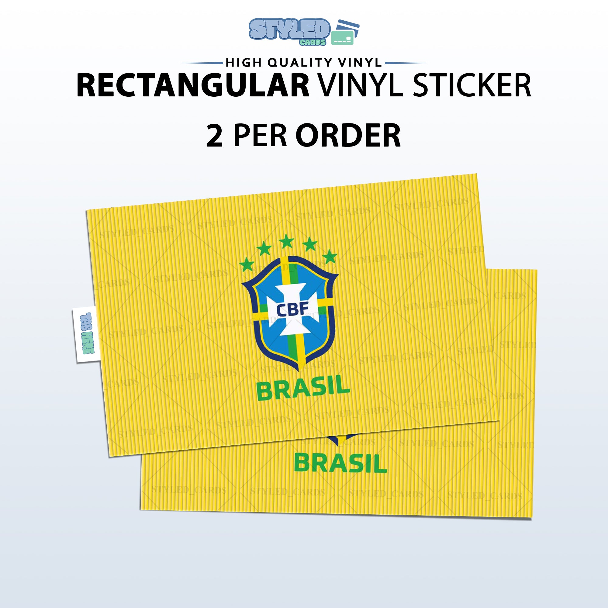 Soccer Card Vinyl Sticker Set (2 Pack) | Premium Rectangular Vinyl Decals