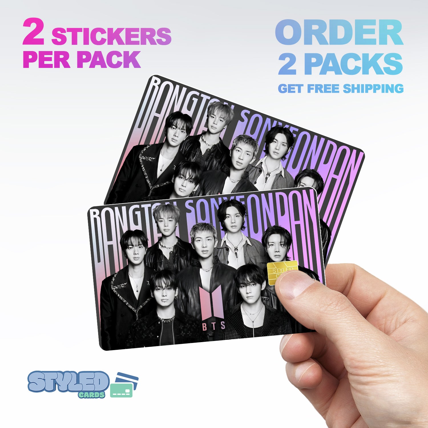 BTS Rectangular Vinyl Stickers - Styledcards