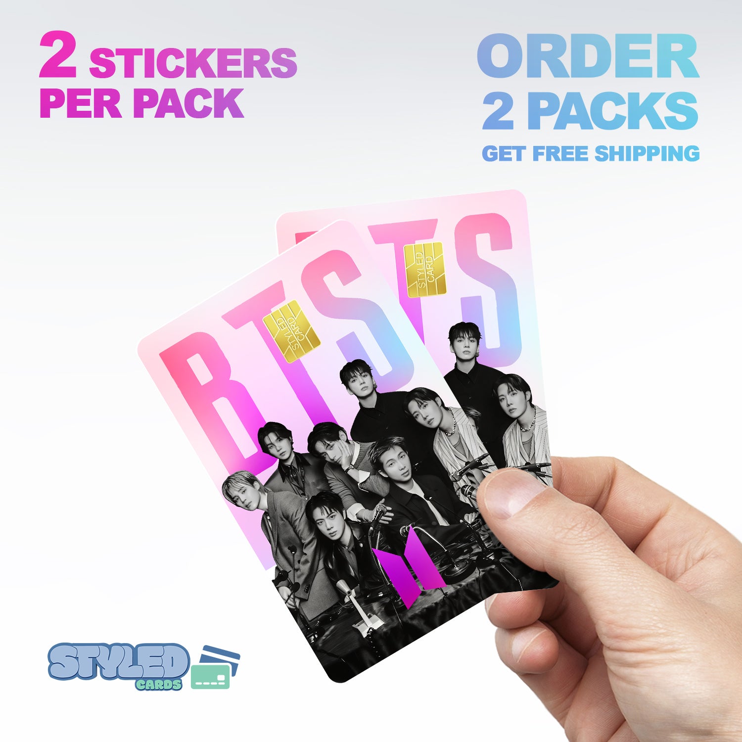 BTS Rectangular Vinyl Stickers - Styledcards