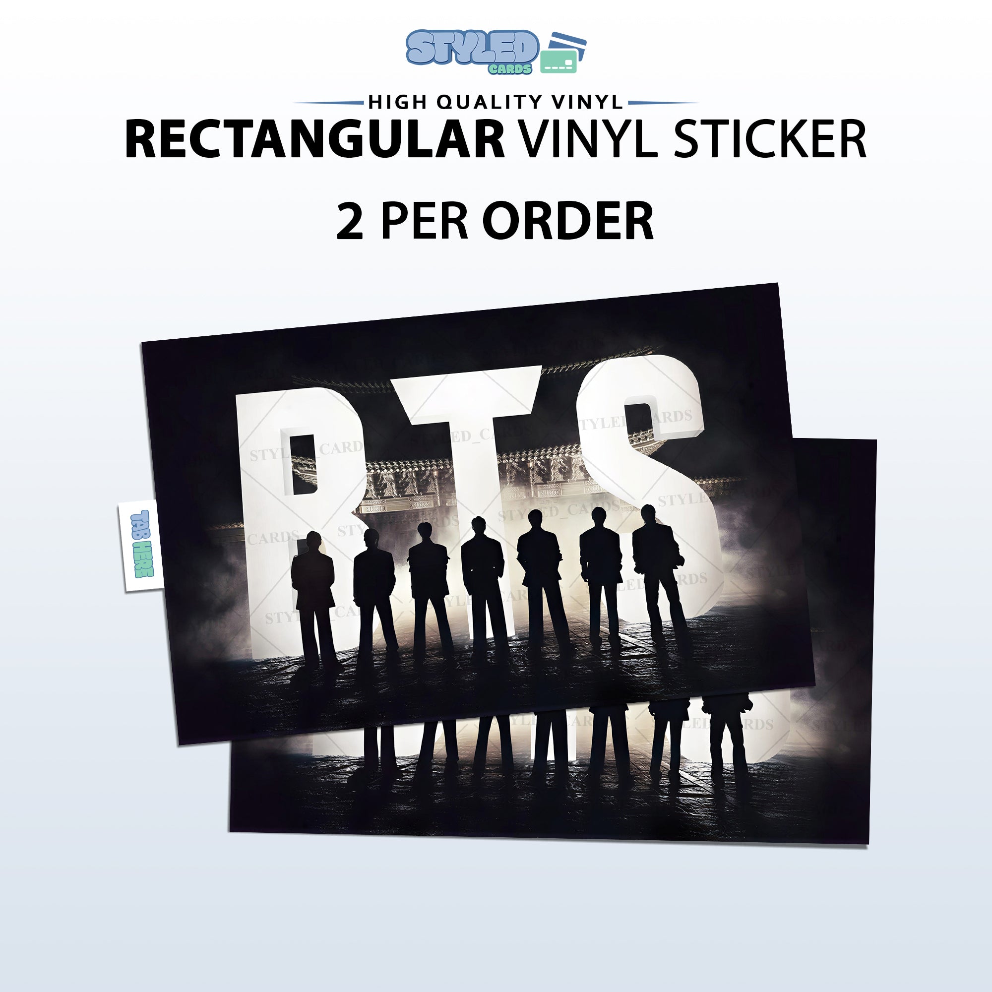 BTS Rectangular Vinyl Stickers - Styledcards