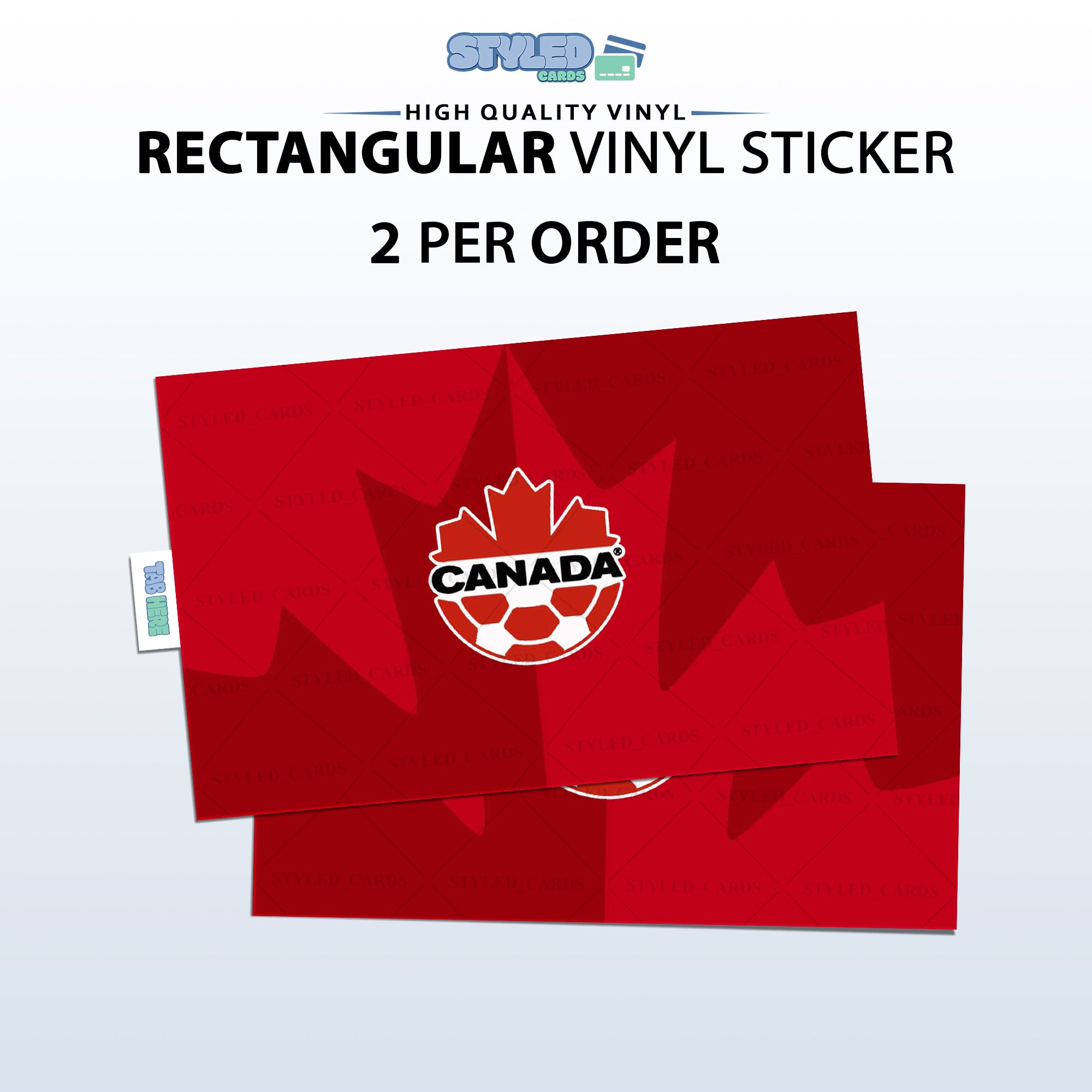 Soccer Card Vinyl Sticker Set (2 Pack) | Premium Rectangular Vinyl Decals - Styledcards