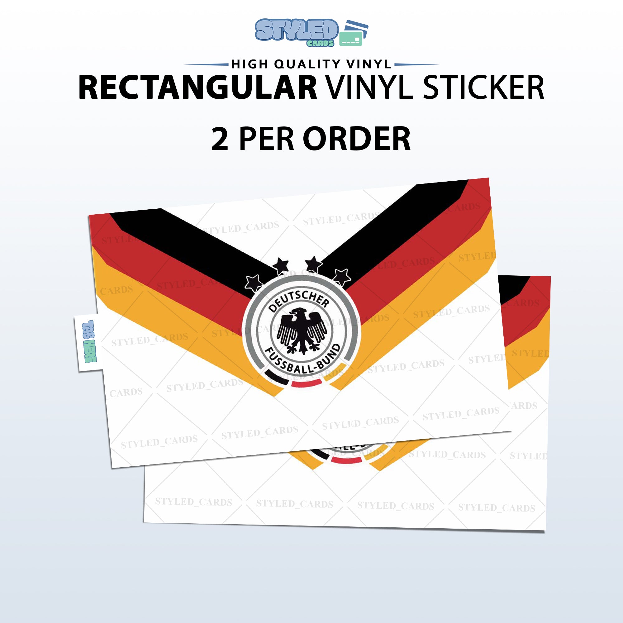 Soccer Card Vinyl Sticker Set (2 Pack) | Premium Rectangular Vinyl Decals - Styledcards