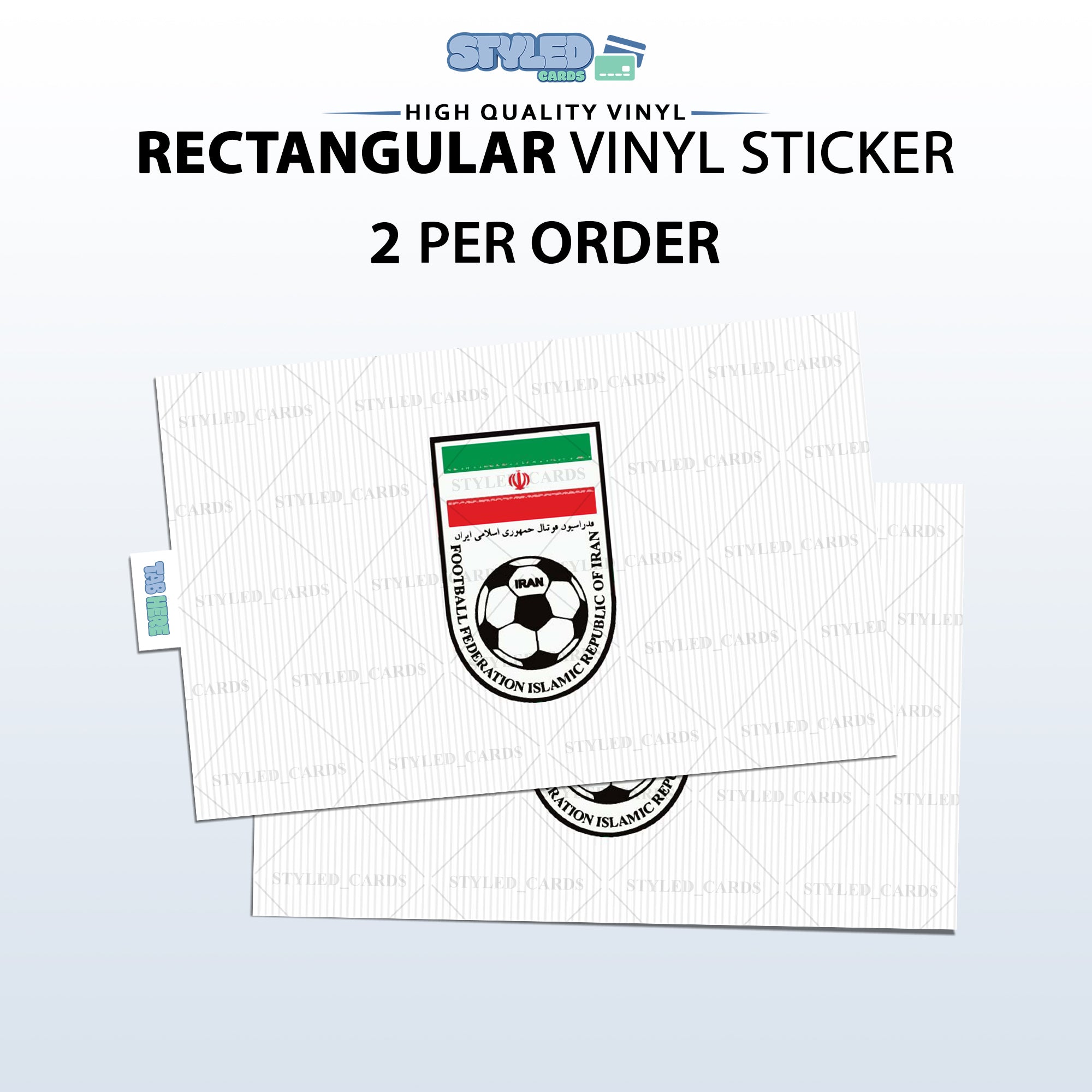 Soccer Card Vinyl Sticker Set (2 Pack) | Premium Rectangular Vinyl Decals - Styledcards