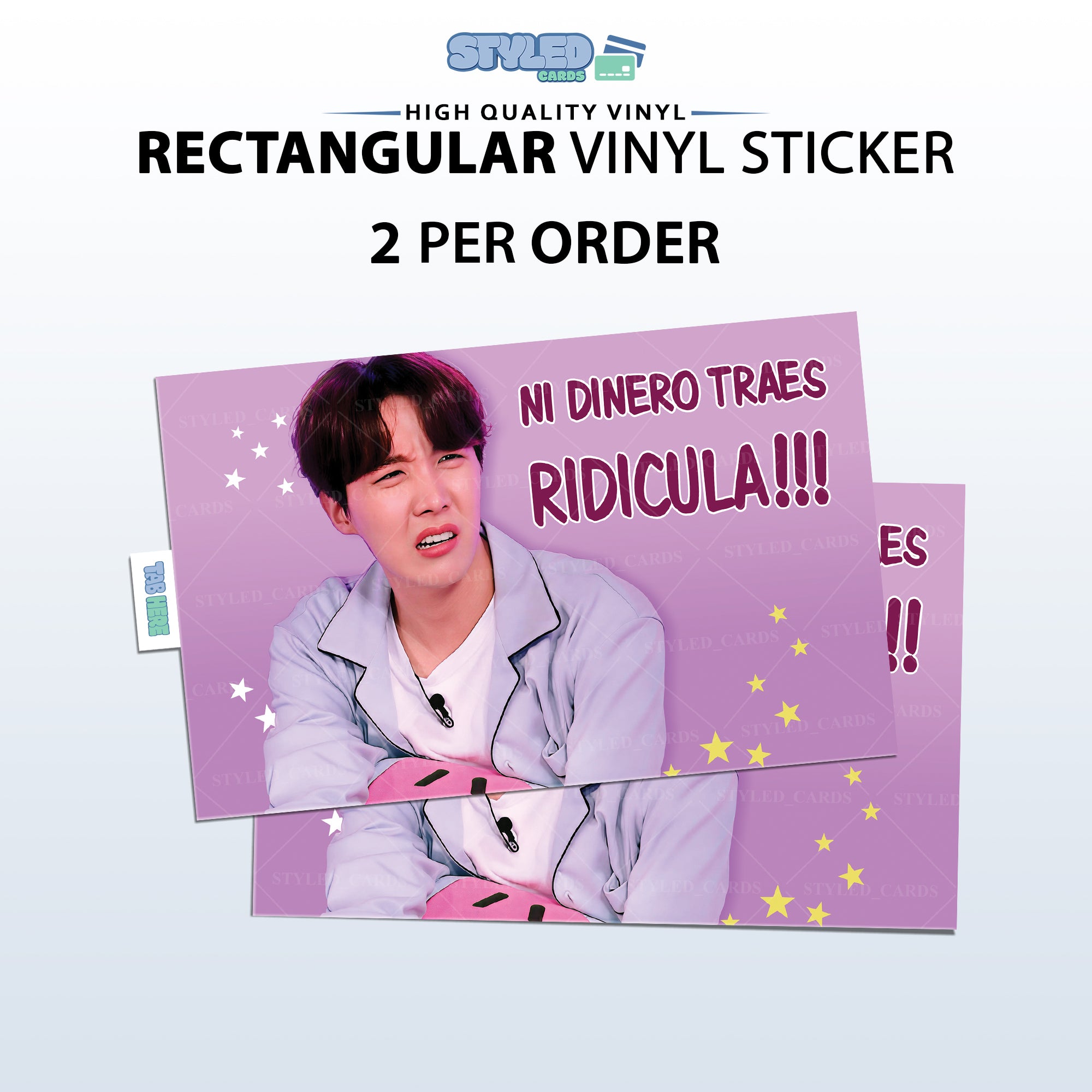 BTS Rectangular Vinyl Stickers - Styledcards