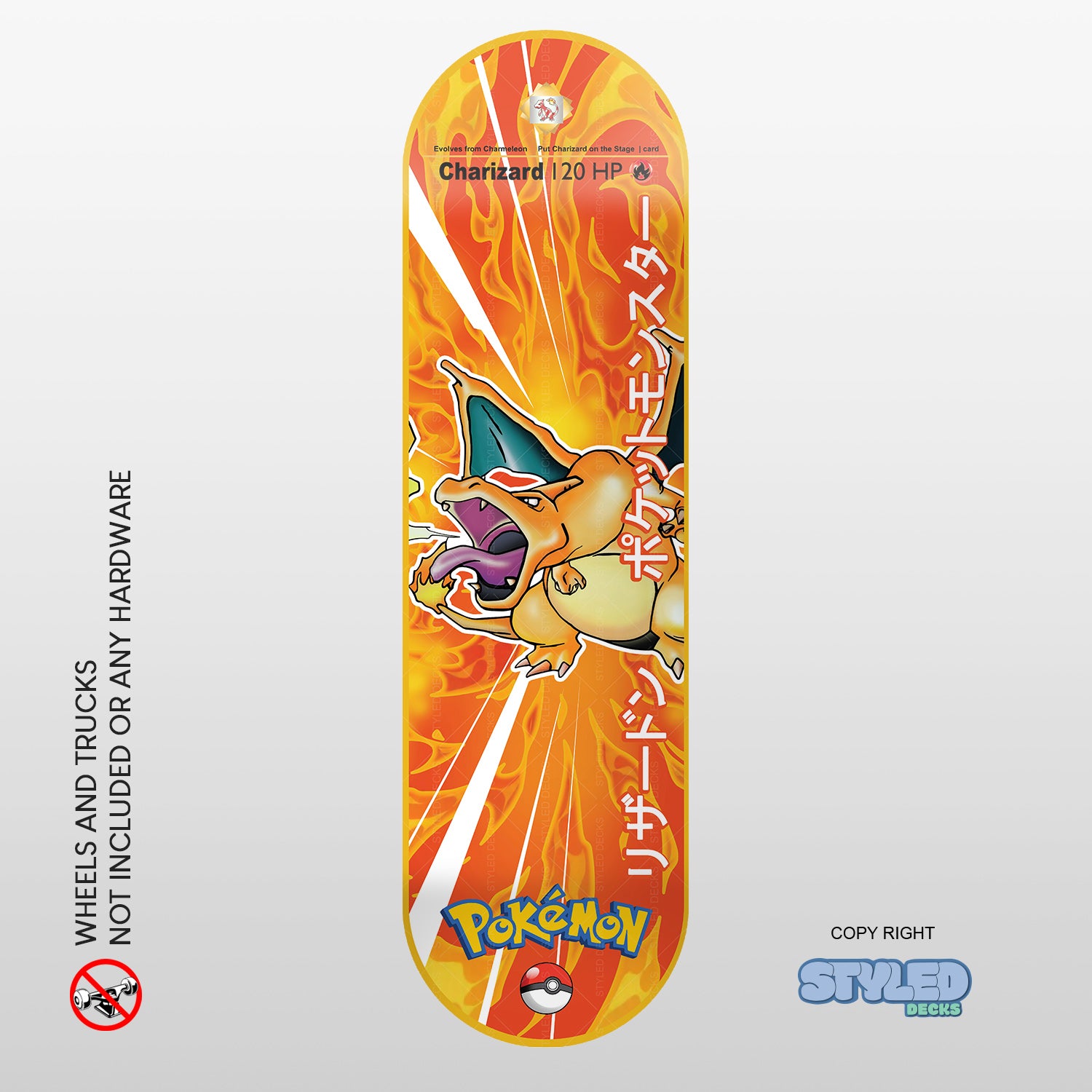 Embossed holographic pokemon skateboards - Styledcards