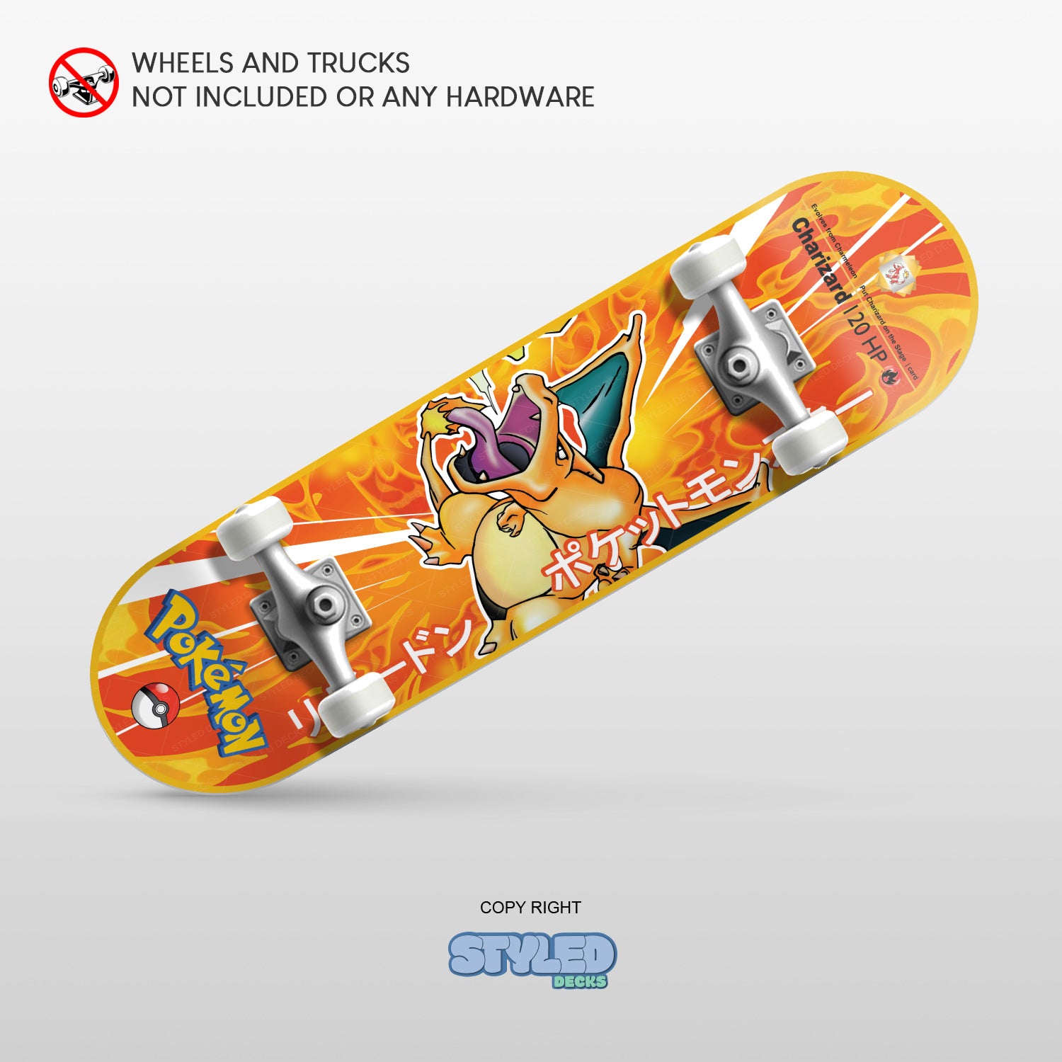 Embossed holographic pokemon skateboards - Styledcards