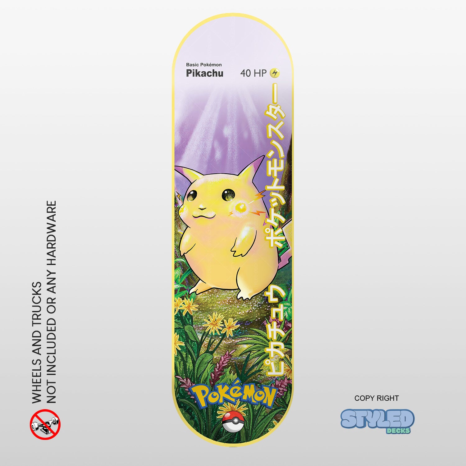 Embossed holographic pokemon skateboards - Styledcards