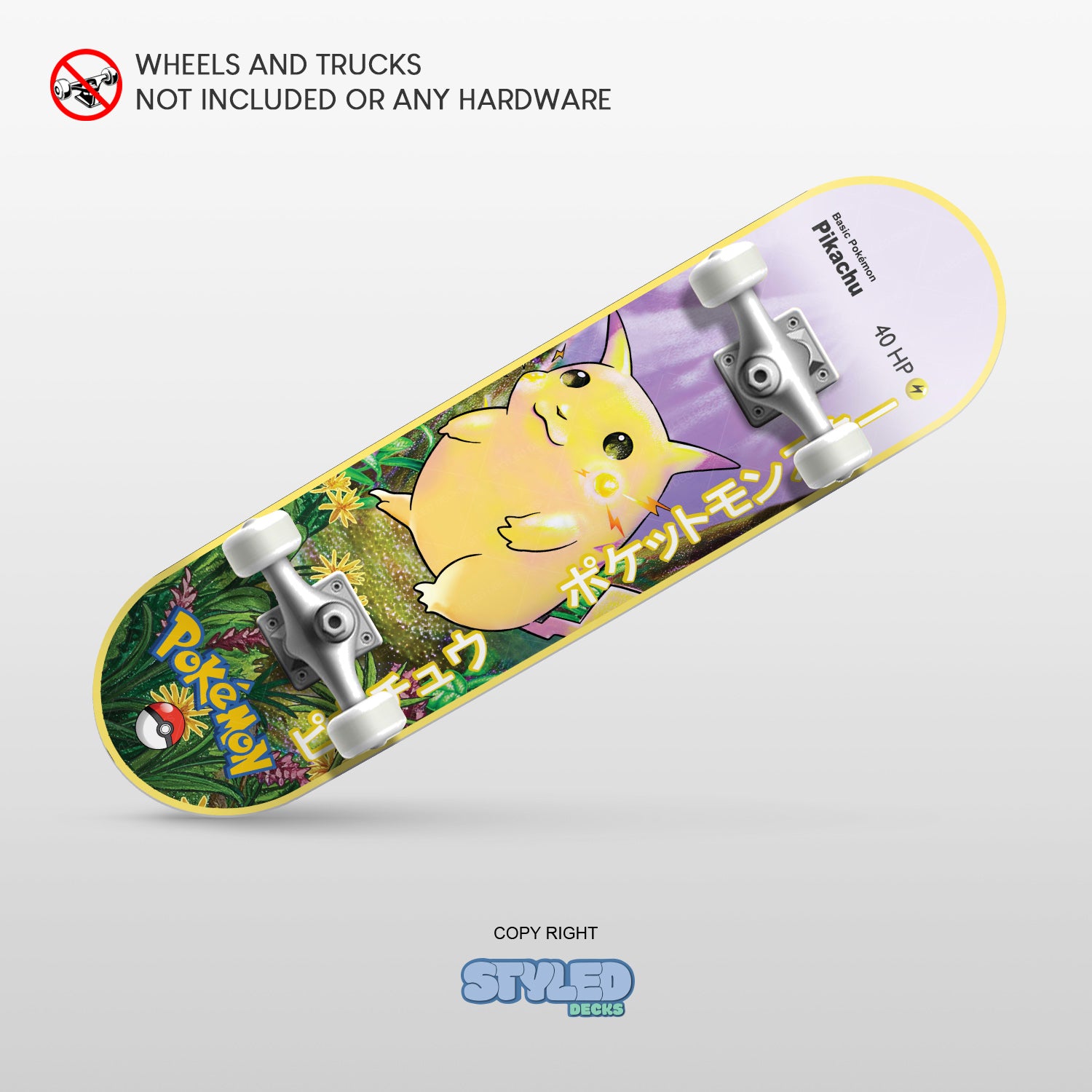 Embossed holographic pokemon skateboards - Styledcards