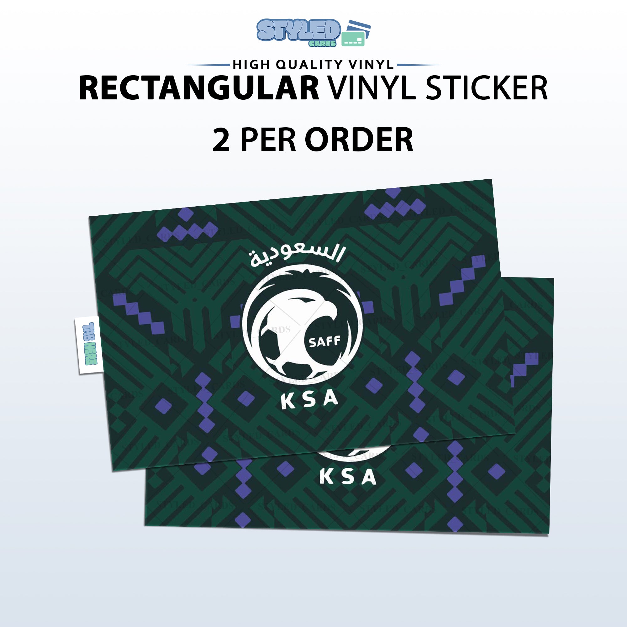 Soccer Card Vinyl Sticker Set (2 Pack) | Premium Rectangular Vinyl Decals - Styledcards