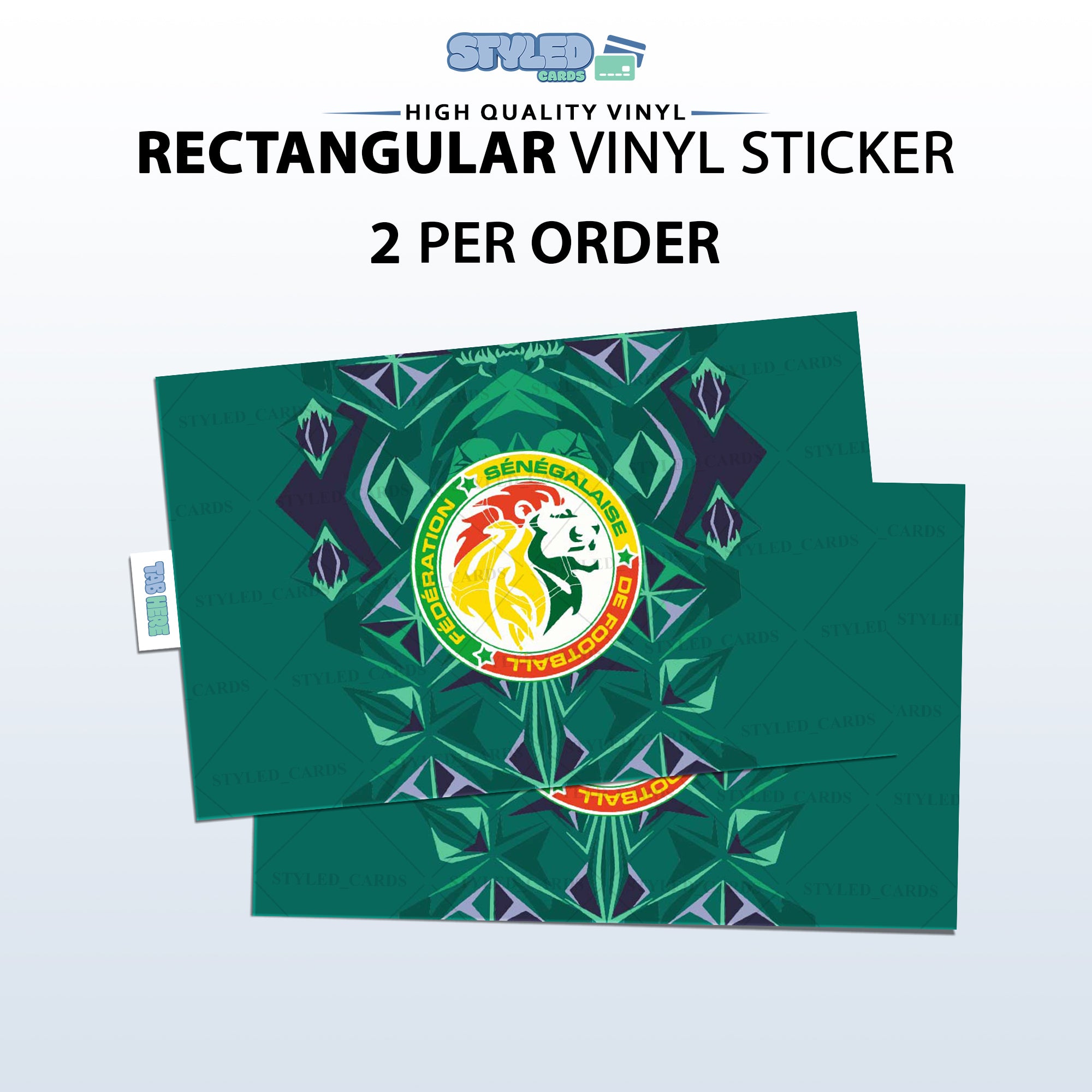 Soccer Card Vinyl Sticker Set (2 Pack) | Premium Rectangular Vinyl Decals - Styledcards