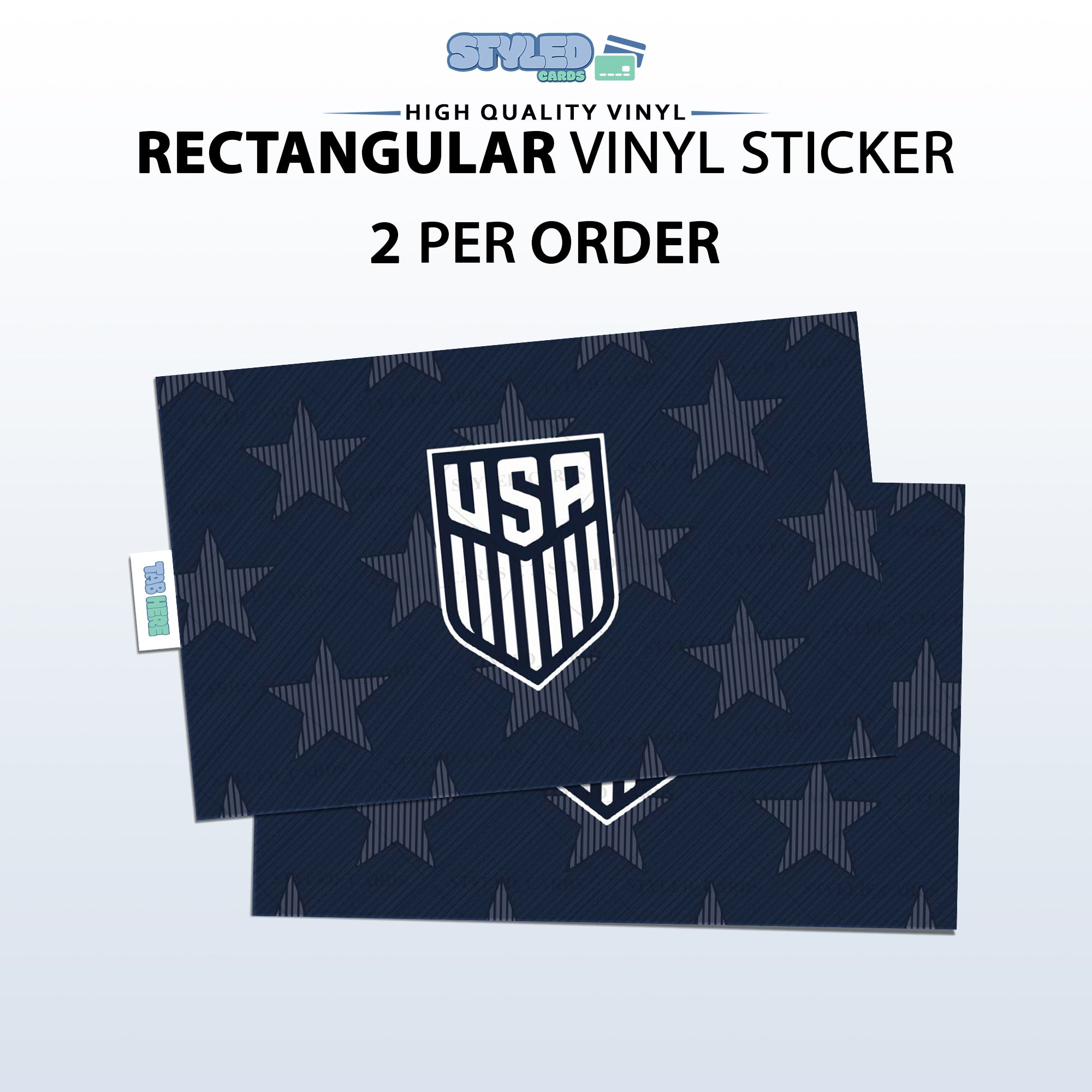 Soccer Card Vinyl Sticker Set (2 Pack) | Premium Rectangular Vinyl Decals