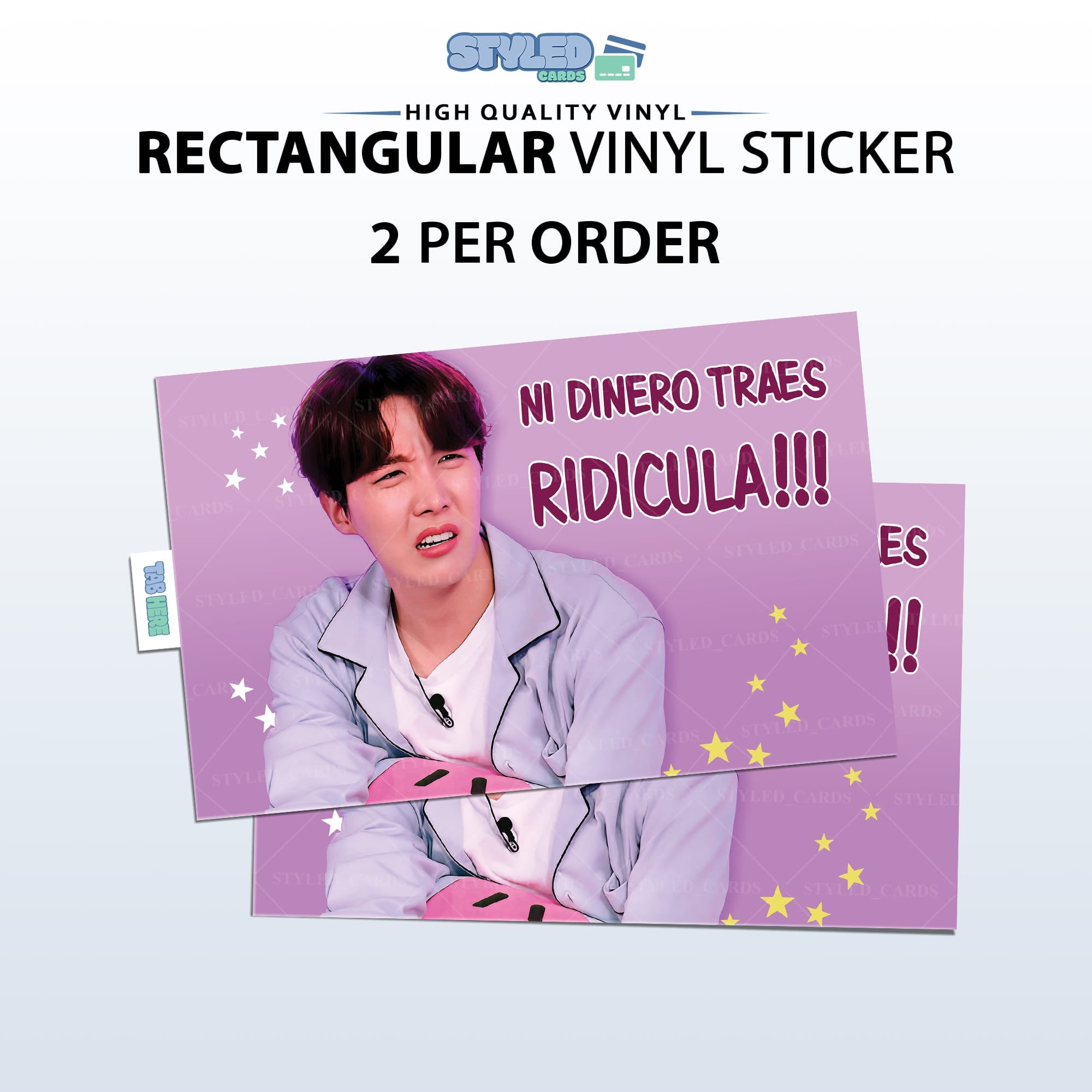 BTS Rectangular Vinyl Stickers - Styledcards
