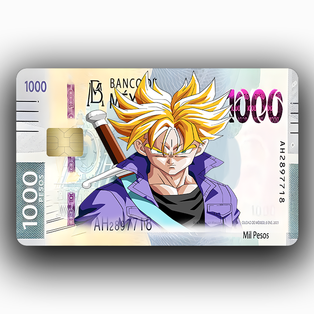 1000 pesos of trunks dbz debit card sticker - Styledcards