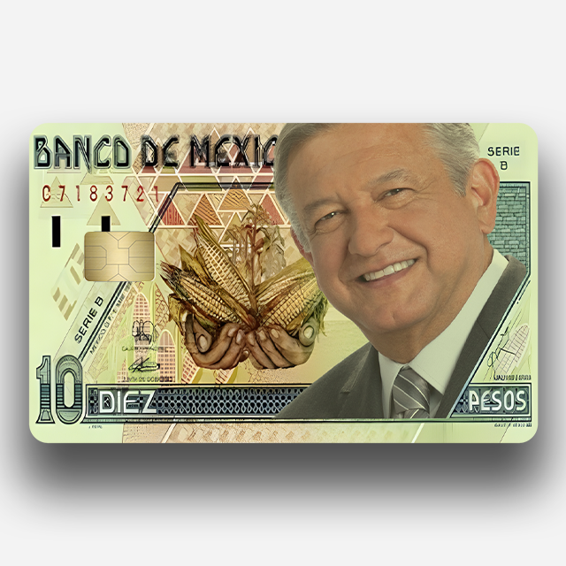 amlo 10 pesos debit card sticker - Styledcards